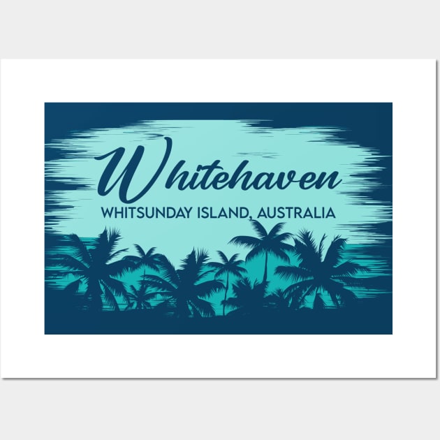 Whitehaven Beach Whitsunday Island, Australia Retro Beach Landscape Wall Art by Now Boarding